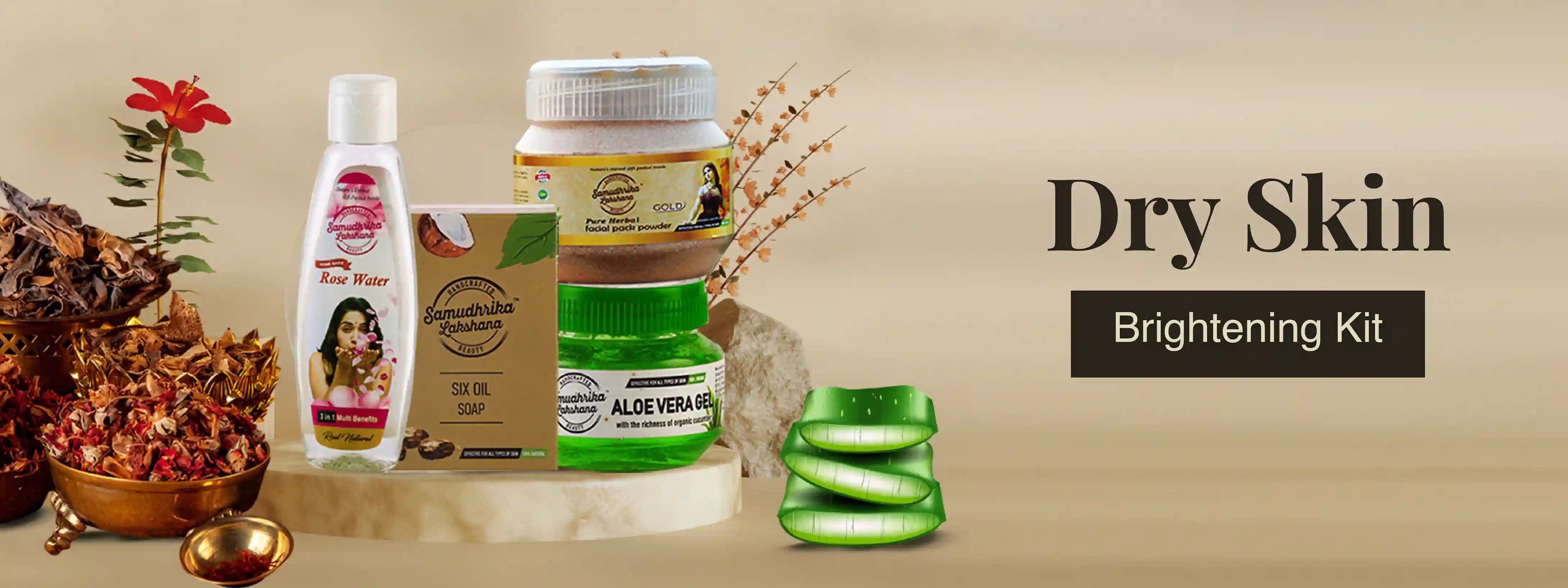 Dry skin brightening combo for herbal products