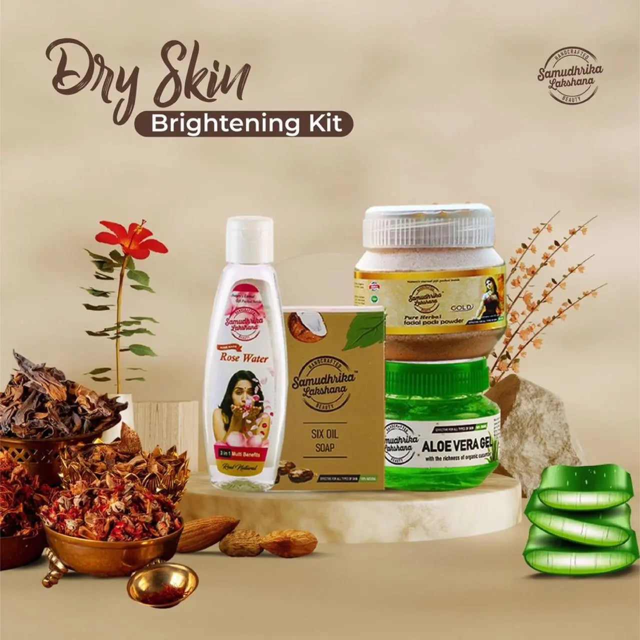 Dry skin brightening combo for herbal products