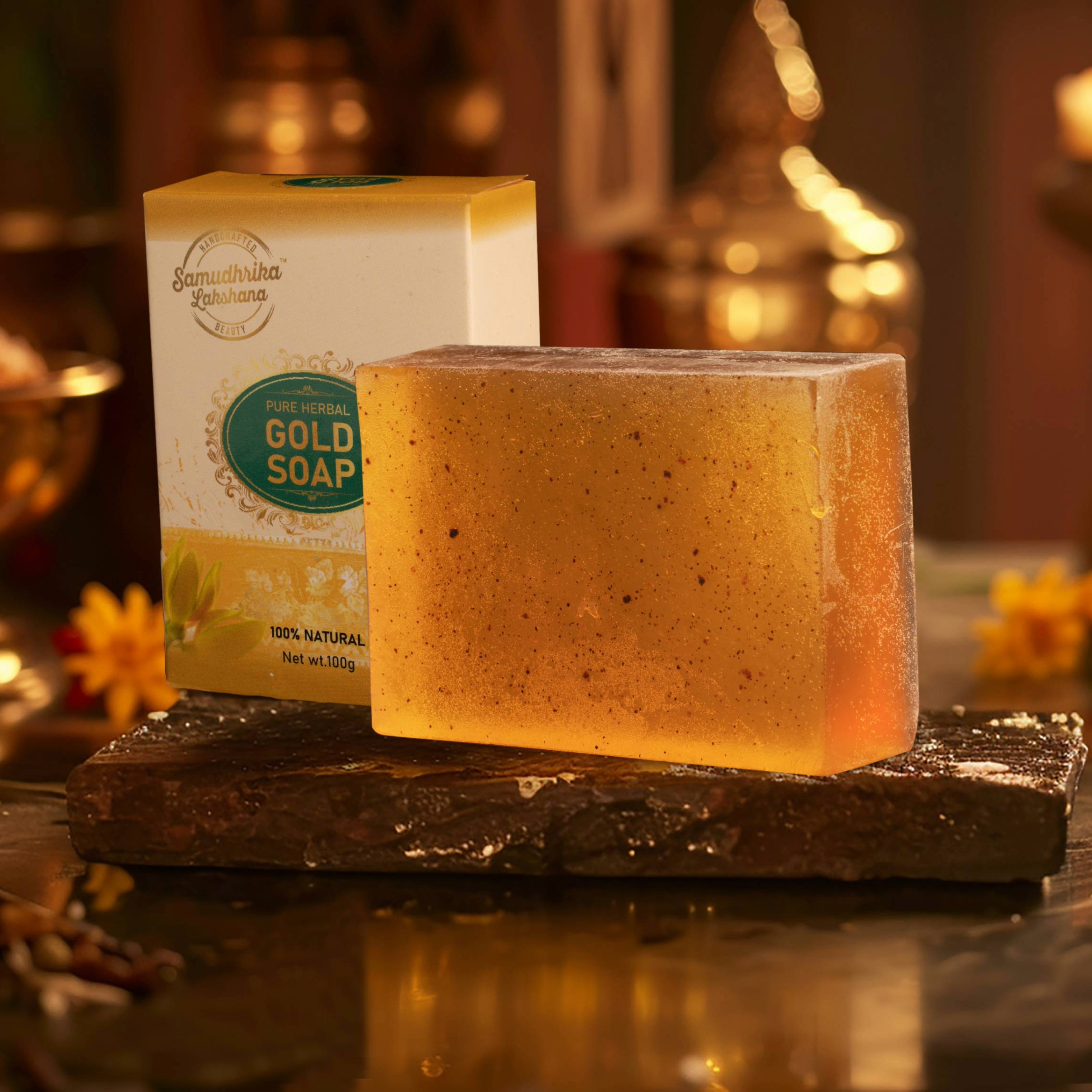 Traditionally Handcrafted Herbal Gold Soap