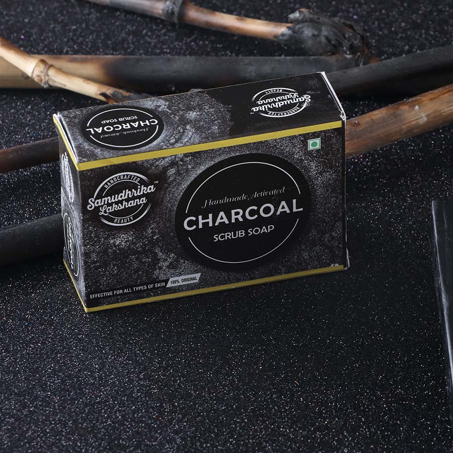 Handcrafted Pure Herbal Charcoal Scrub Soap