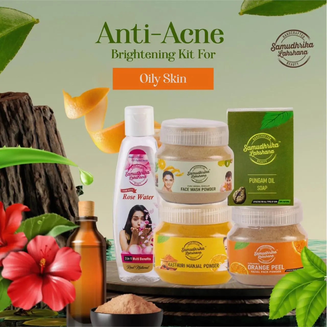 Samudhrika Lakshana's Herbal Solution Products for Oily Skin  Acne, Pimple, and Dark Spot Removal